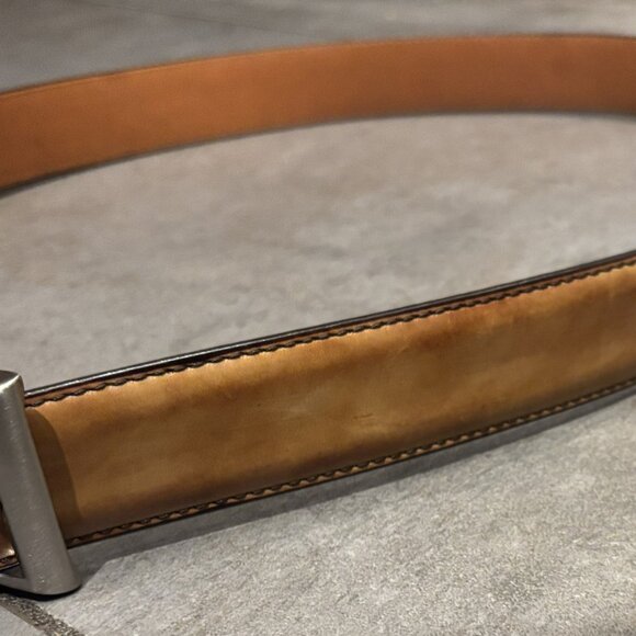 MAGNANNI Men’s Size 44 Leather Dress Belt - 1128 - Light Brown - Picture 6 of 8